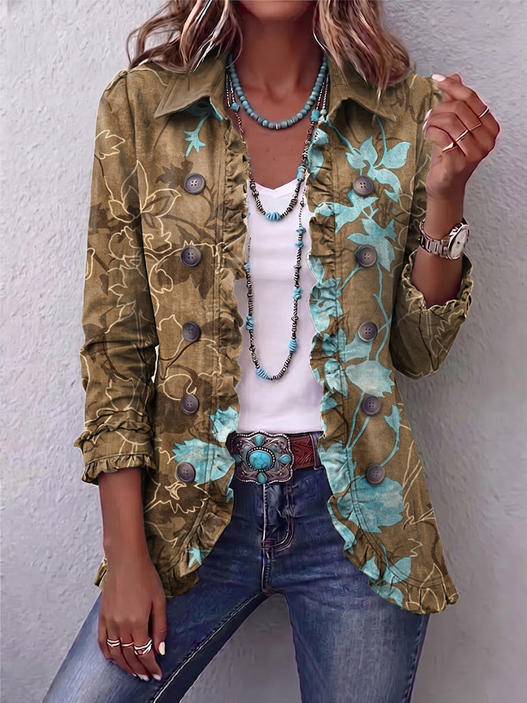 Floral olive et turquoise / 3XL